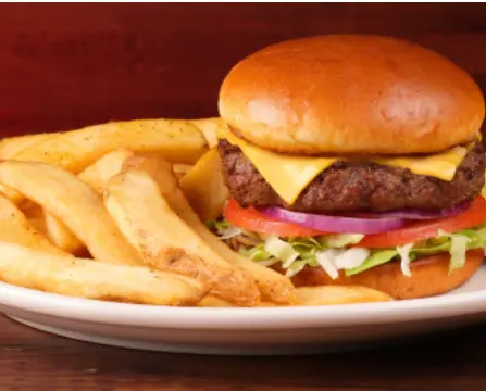 All-American Cheeseburger with fries