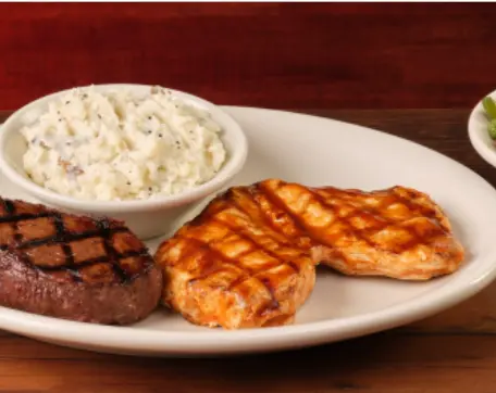 Grilled BBQ Chicken and Sirloin 6oz combo plate