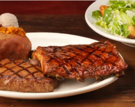 Sirloin steak and fall-off-the-bone ribs combo